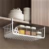 BEIJIALY 2 Pezzi Cesto portaoggetti da appendere sotto la mensola, in metallo, multiuso, interamente in metallo, per cucina, ufficio, dispensa, scrivania, libreria (L nero)