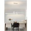 TAOEZXK Lampada a Sospensione a LED Dimmerabile Lampada da Tavolo da pranzo Moderna con Telecomando con 2 Faretti da Soffitto Lampadario Regolabile in altezza per Sala da Pranzo Soggiorno (Bianco, 90cm)