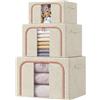 GD Scatole per Armadio Pieghevoli, Scatole per Vestiti, Contenitori Organizer Armadio per Piumoni, Scatola trasloco, Coperte, Biancheria da Letto, 4 Colori (Beige, 60 * 42 * 40 CM)