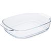 Guardini, Pirofila rettangolare con manici 38x25 cm - 3,8L, Vetro borosilicato, Resistente agli shock termici, Trasparente/Azzurro