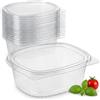 SGWEB Professional Contenitori Ermetici per Alimenti [100 Pezzi] 500ml - Vaschette in Plastica per Alimenti Usa e Getta, Contenitori per Freezer Monoporzione e Microonde, Vaschetta Ovale con Coperchio