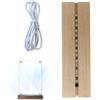 Generico Display luminoso in legno, piedistallo display rettangolare, Base per luci a LED in legno, Base illuminata con display in di, 7 colori per statue di, opere d'arte in vetro di gioielli per arte
