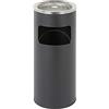 HUOLE Pattumiera, Bidone Gettacarte Cestino Acciaio Inossidabile,con Griglia in Acciaio per Esterno,terrazza Giardino, Bar, Hotel, Casa o Ufficio 25 * 25 * 60 cm - Nero (1 pezzo)
