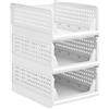 LANTUS Scatola Organizzatrice Impilabile per Vestiti, Coperte e Giocattoli, Organizzatore per Armadio, Organizzazione Cassetto per Vestiti, Plastica Cassetto Scorrevole per Armadio, 33,5 x 43 x 42 cm, 3 (1