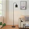 lux.pro Lampada da Terra con Paralume Cilindrico Piantana da Terra in Metallo Lampada a Stelo Alta 159 cm per Salotto Camera da Letto Studio - Nero