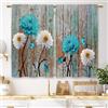 Laifzere - Tende da cucina rustiche con fiori, in stile rustico color verde acqua turchese, tende piccole e corte stile country vintage, adatte per bagno, 2 pannelli (69,8 x 99 cm)
