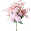 HAOSHICS Bouquet di Fiori Artificiali Ortensia Fiori Finti Crisantemo Fiori di Seta Artificiali per Decorazione Fiori da Centrotavola per Decorazione del Tavolo da Caffè (rosa chiaro-2)