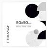 FRAMAI® Cornice portafoto 50x50 cm Bianco MDF, con telaio ecologico e plexiglass anti-rottura, gancio e supporto