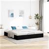 IKAYAA Letto Matrimoniale 160x200 con Contenitore Idraulico e Meccanismo Sollevamento Imbottito Rete Doghe-Nero