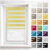 Estika Tenda a rullo giorno e notte senza forare, montaggio 2 in 1 (fissaggio a morsetto o a soffitto/parete) - 45 x 220 cm - Limonata - per interni, semi-trasparente