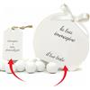 Mr Pubblicità - kit da 75 pezzi PERSONALIZZATI (stampa inclusa) - 25 Scatoline Portaconfetti + 25 Tag + 25 Nastrini, Per Sposi, Matrimonio, Nozze, Promessa, Scatolino, Bomboniera