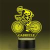 CTMade Notte notturna personalizzata in bicicletta per ragazzi e ragazze, lampada da tavolo con nome personalizzato e numero di jersey per ciclisti, fan della bici