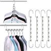 Outlet Accessori 2 Grucce Salvaspazio per Armadio Resistenti in Metallo - Organizzatore Armadio Grucce Appendiabiti per Vestiti Jeans Pantaloni Camicie Borse - Verticali e Orizzontali (4 GRUCCE)