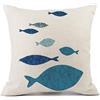 HNDXLHH Cuscini per Divano 50x50 Pesce Blu Cuscini per Divano Cotone Biancheria Guanciali Letto, con Cerniera Invisibile Cuscino Letto Moderni Federe Cuscini per Divano Soggiorno