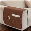 AWAV Divano Letto Organizer,Tasca Portaoggetti Da Letto,Feltro Da Comodino Organizzatore Tasca,Borsa Feltro Comodino Organizer per bracciolo con 6 tasche Per Contiene Libri,Telefono,Telecomando (Caffè)