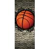 A.Monamour Adesivo Porta Autoadesiva Basket Incastonato In Un Muro Di Mattoni Vinile PVC Adesivi per Porte Interne 3D Pellicola Adesiva Poster Sticker Murale Parete Carta da Parati