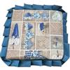 CASABELLAPIU Cuscini per Sedie con Volant e Cerniera, 38x38x4 cm, Set di 6 Pezzi 100% Made In Italy (Shabby Blu)