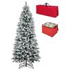 Totò Piccinni Albero di Natale INNEVATO, Folto, Effetto Neve Realistico, Incluso Borsone e Porta Palline (240 cm, BERNA SLIM)