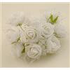 C.X.Y. 100x Fiorellini Rose ROSA Foam PE Con Organza Neve Bomboniera Fai Da te decorazione (BIANCO)