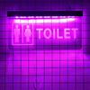 KEYQEEN Insegna al Neon a LED per Toilette Unisex Personalizzata, luci al Neon 3D per luci notturne per la Decorazione della Parete d'ingresso del Bagno, 30x15cm,Rosa