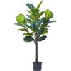 IlGruppone Pianta Finta Da Interno Artificiale Grandi Varie Altezze 100/150/180 Cm Artificiali Vari Modelli Modellabili Decorazioni Casa Ufficio - Fico Foglia Violino - Altezza 100cm