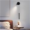 SXYSXYSXY LED Moderno lampada a muro 7W+3W al chiuso Lampade da parete Nero Luce per la lettura pendente Luce calda 3000K Lampada da comodino Per soggiorno Camera da letto luce a muro,right
