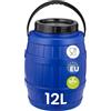 Garronda contenitore in plastica da 12 litri con coperchio, tanica acqua, piccolo bidone per acqua, scatola con coperchio perfetto per il trasporto sicuro e per la conservazione GD-0086, Blu