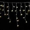MAURER 5490380 Guirnalda Cortina 10x1 Metros 345 Leds Blanco Calido. Luz Navidad Interiores y Exteriores Ip44. Cable Transparente