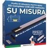 AFTERTECH Barra LED Profilo Alluminio PIATTO NERO SU MISURA al centimetro da 20 a 400cm in pezzo UNICO - LUCE POTENTE 19,2w/m 180led/m - PERSONALIZZABILE - MADE IN ITALY - Sottopensile Cucina