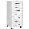 HOOBRO Cassettiera a 7 Cassetti, Mobile per Documenti in Legno, Ideale per Ufficio Domestico, Studio, Facile da Assemblare, Bianco EWT07WJ01