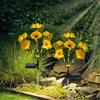 Harupink Luci solari per giardino ed esterni, 2 pezzi girasole luci solari con 72 LED, IP65, impermeabili, lampade solari per balcone e decorazione da giardino