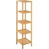 TecTake Scaffale in legno espositore libreria bamboo bagno dispensa ufficio - modelli differenti - (5 ripiani | 33 x 33 x 141 cm | No. 401646)
