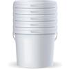 POSH Secchio da 10 litri, in plastica bianca, per uso alimentare, a prova di perdite, inodore, robusto, stabile e ermetico, secchio con manico (5, 10 l)