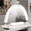 WLXFF Lampada Extension Ciglia Rimovibile Lampada Tavolo A Led A Mezzaluna Lampada Tavolo Per Unghie Da Tavolo Con Porta Cellulare Lampada Di Bellezza A Mezzaluna (White, 29IN)