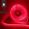HEGEHE Kit striscia LED COB 24V, flessibile non impermeabile, striscia LED FCOB 528 LEDs/M + alimentatore, adatta per illuminazione decorativa fai da te per interni [4M, Rosso]