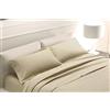 SpazioTessile - Una Federa Cuscino 52x82cm a 3 Volani in Finissmo Percalle Morbido e Setoso, Federe Cuscino Letto Cotone Certificato Oeko-Tex, Biancheria da Letto Made in Italy - Beige