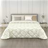 MAXIME MAISON - Trapunta Invernale Letto Singolo (300gr/mq) Piumone Letto Singolo Invernale, Copriletto Coperta Calda in Pregiato Raso Jacquard per Stagioni Fredde Made in Italy (Blossom Panna)