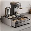 Generic Supporto per microonde in acciaio al carbonio con cassetti estraibili, organizer da banco per microonde compatti, caffetterie ed elettrodomestici da cucina, grigio (44 cm)