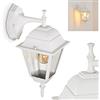 hofstein Lampada da parete per esterni Naofe verso il basso, lampada classica in metallo/vetro in bianco, lampada da esterno a 1 luce con vetri reali per ingresso/giardino/patio, E27, IP44, senza lampadina/e
