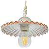 VANNI LAMPADARI - Sospensione Plissè in Ceramica - Lampadario Decorato a Mano per Soggiorno, Camera da Letto, Rustico, Taverna, Cucina - 20 cm, Ocra