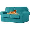 UNBBRRL Copridivano Ektorp Copri Divano in Velluto, Rivestimento Individuale del Cuscino E dello Schienale Salvadivano Lavabile Mobili Protector (Blu Turchese,Grande 2 posti 5 pz)