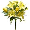 Panonw - 2 mazzi di fiori artificiali, tulipani e gigli, fiori finti realistici in mini seta, decorazione floreale per casa, ufficio, feste, cimitero (Giallo)