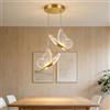 FDOIUTU lampada da comodino 3 temperatur Colori 3000K/4500K/6000K, Acrilico Farfalla Lampadario A LED Moderno Appeso Droplight Sala Da Pranzo Camera Da Letto Lampade A Sospensione (Oro B)