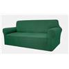 Corredocasa - Copridivano Easy Elasticizzato Bielastico per 1, 2, 3 e 4 Posti, Adattabile e Facile da Applicare, Protezione Completa e Elegante per Il Tuo Divano (Verde, 1 Posto)