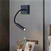 KlkrzJwy Lampada da Parete con Tubo Flessibile Lampade da Parete nordiche Luce Calda 3000K Lampada da Parete per Hotel Applique da Parete Apparecchi di Illuminazione ruotabili a 360 ° per Loft