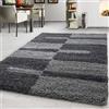 Teppium Tappeto per soggiorno a scacchi, cucina, camera da letto, sala da pranzo Tappeto a pelo lungo morbido, facile da pulire, altezza del pelo 30 mm Misurare: 60 x 110 cm Colore: Grigio