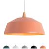 L+ Lampada a Sospensione da soffitto Moderna Attacco E27 in Metallo con elemento in legno (Terracotta, 35cm)