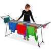 KADAX Stendibiancheria allungabile, 257 x 60 x 99 cm, asciugabiancheria con ampia superficie asciutta, pieghevole, stendibiancheria con ali allungabile (nero)