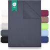 GREEN MARK Textilien lenzuolo piano 100% cotone - Lenzuolo classico senza elastico, morbido sulla pelle, facile da mantenere, lavabile ad alta temperatura - Grigio Antracite - 270 x 290 cm