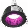 Planetitaly Faretto Tondo da Incasso Retrocesso Impermeabile IP44 in Alluminio Nero Vetro Satinato Soffitto, Luce Colorata, Cromoterapia, Box Doccia, Lampadina LED GU10 RGB multicolore 230V foro 75mm (Luce RGBW)